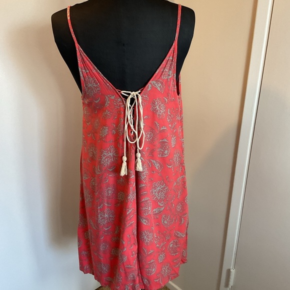 25. TraVida Coral Pink and Gray Sleeveless Midi Sundress Size Medium - Picture 7 of 8